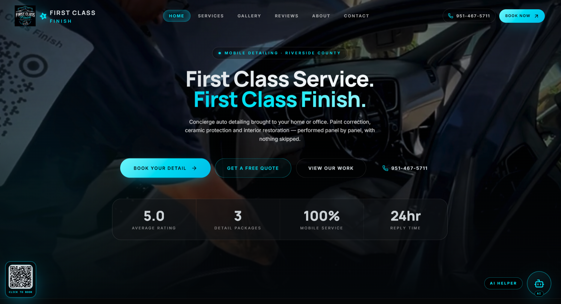 First Class Finish website built by PrimeLogicDigital